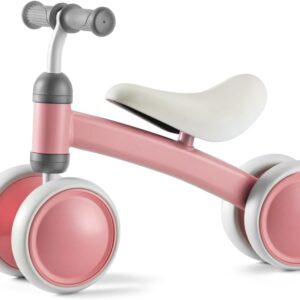 Baby Balance Bike for 1 Year Old Boys Girls, First Birthday Gift, 12-24 Months Toddler Bike, Toddler Balance Bike with 4 Silent Wheels, 1 Year Old Toys, Ride-on Toys, Children Walker No Pedal, Pink