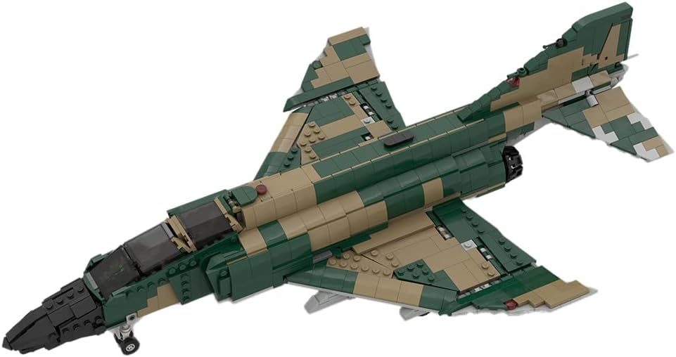 Phantom II Navy Fighter-Bomber Building Kit, Military Transport Series Building Blocks Set (1396PCS)