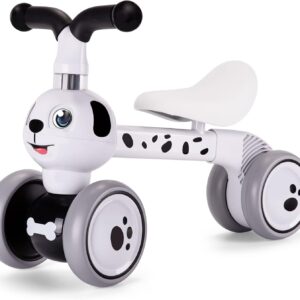 Baby Balance Bike Toys for 1 Year Old, Birthday Gifts for Boys and Girls, Silent Wheels & Non-Pedal Baby Walker Riding Toys for 10-36 Months Toddlers, Kids First Bike Gifts Spotty Dog