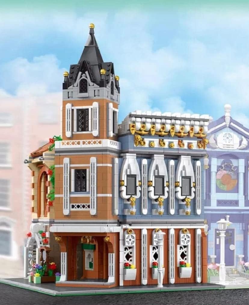 Modular Building Blocks Flower and Cafe Shop Set | 3039 Bricks | Modular Two-Story Design with Realistic Accessories | Compatible with Leading Brick Brands - Image 2