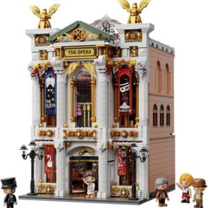 Vintage European Grand Theater Building Set-Modular Model with Crystal Chandelier, Transparent Dome&Expandable Street Scenes Retro Collectible Theater Architecture for Adults &Home Décor Gift