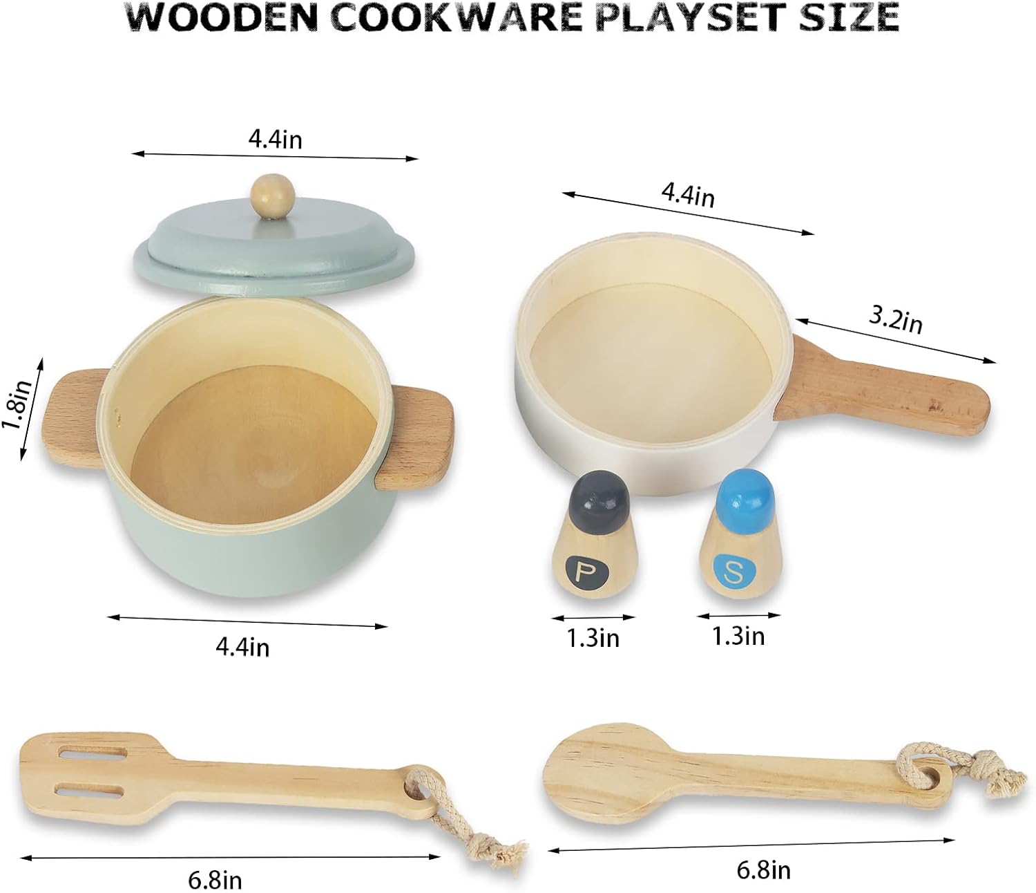 Premium Toddler Play Kitchen Toys, Wooden Kitchen Utensils, Accessories for Pretend Play Kitchen Set, Montessori Learning Toy, Pretend Cooking Playset, Gift for 3+ - Image 2