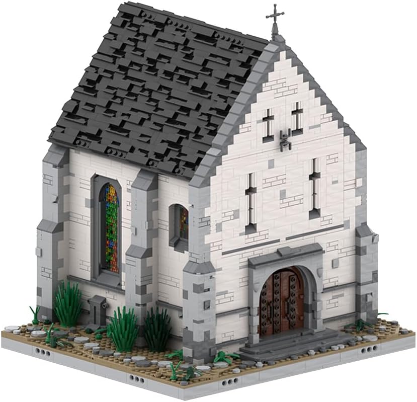 Modular Medieval Village Church Part 1 Building Kit, Medieval Street Scene Series Building Blocks Set (5078PCS+) - Image 2