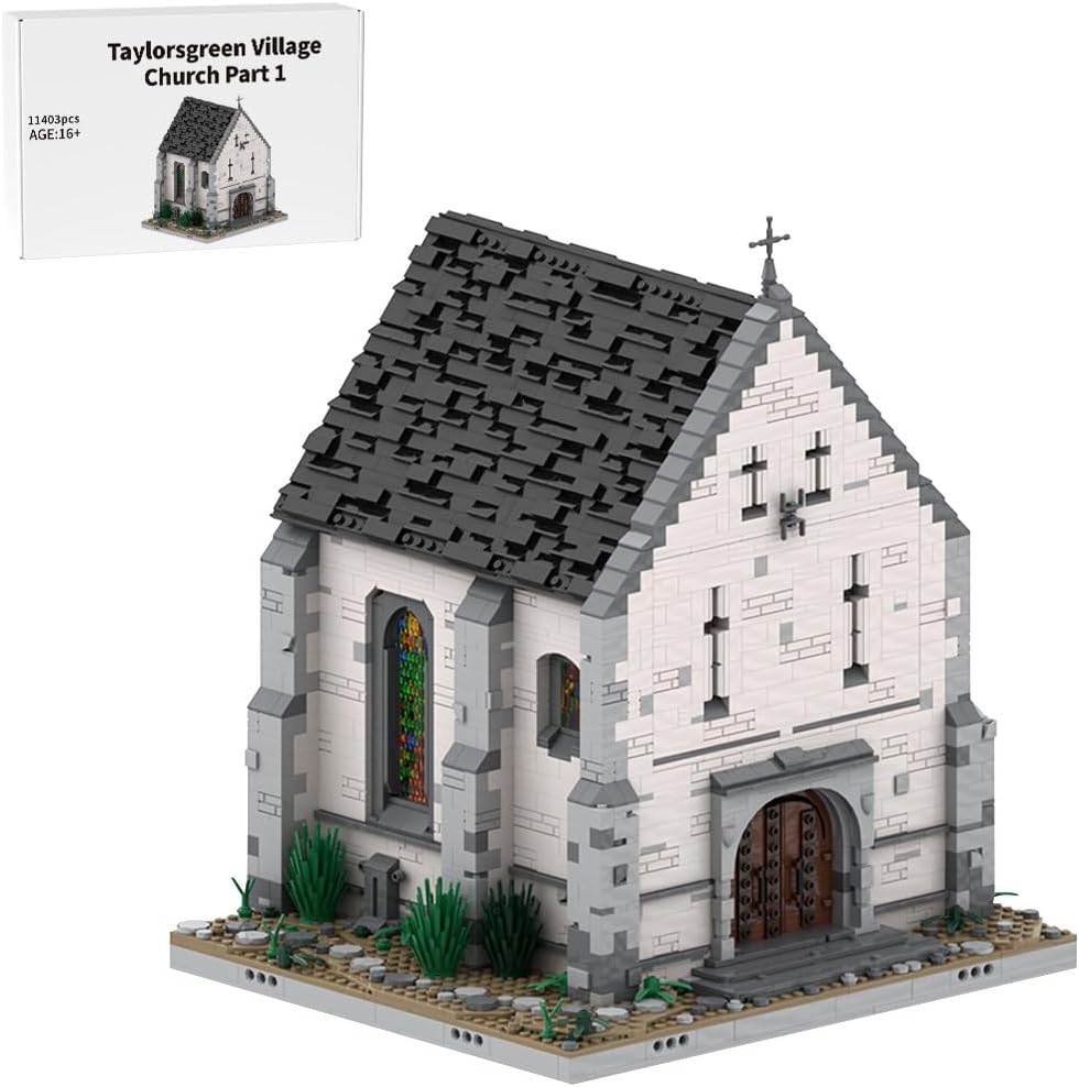 Modular Medieval Village Church Part 1 Building Kit, Medieval Street Scene Series Building Blocks Set (5078PCS+)