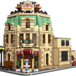 Paris Restaurants Building Architecture Model with Lights, Modular Small Particles Building Blocks Set, 3104Pieces
