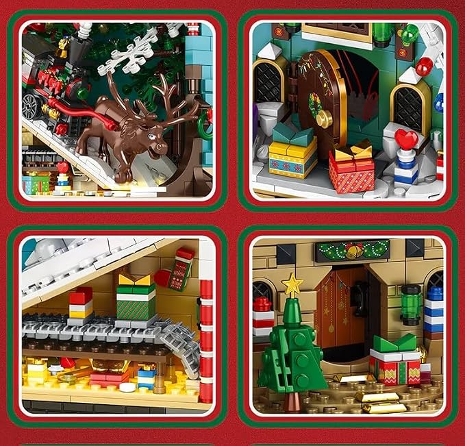 General Jim's Christmas Book Nook Modular Building Block Christmas Scene Decoration Display Great for Adults and Teens.