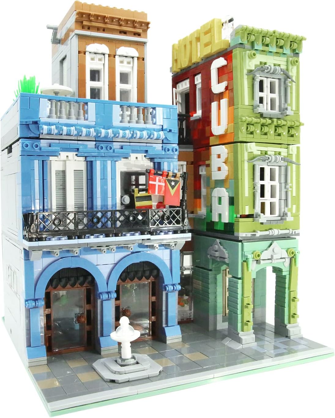 Street View Building Blocks Kit, Cuba Hotel Mini Blocks Construction Toys European Architecture House Store Model Building Blocks, Idea Gifts Home Decoration Collection for Adults (3959 PCS)