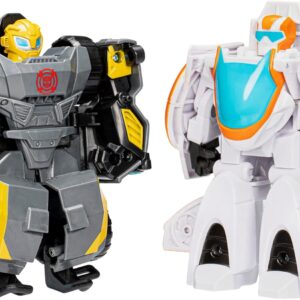 Transformers Toys Space Blast 2-Pack, Bumblebee and Autobot 4.5-Inch Action Figures, Preschool Robot Toys for Kids Ages 3 and Up