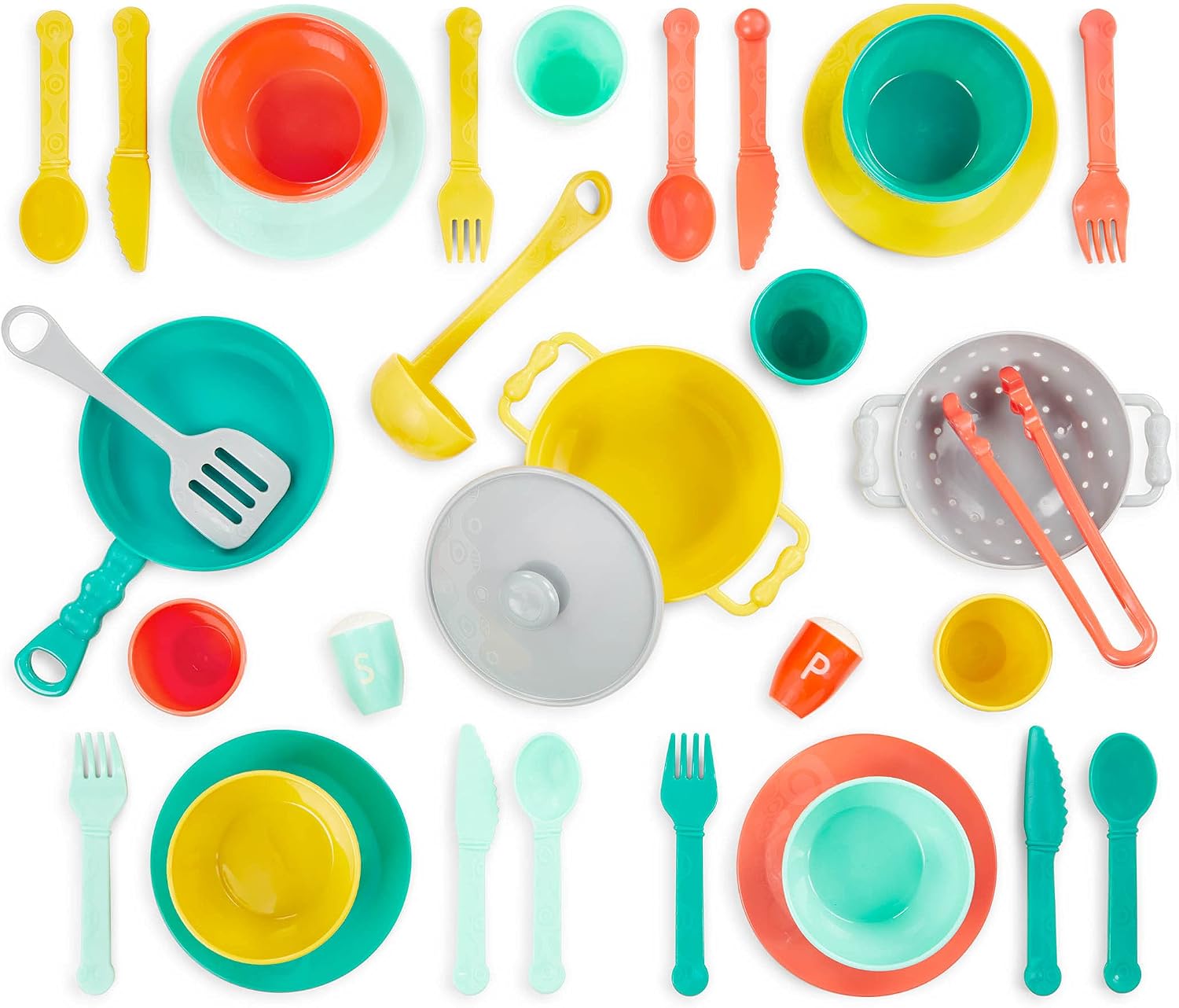 toys – Play Kitchen Accessories – Cookware, Dishes, Utensils – 33-Piece Play Set for Kids – Pretend Play Toys – 3 Years + – Mini Chef Kitchen Set