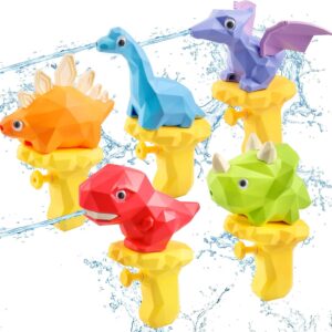 Water Guns for Kids 5PCS Pool Toys Toddler Outdoor Water Toys Dinosaur Squirt Guns Summer Backyard Beach Water Blaster Swimming Pool Games Outside Toys for Toddler 2-4 3-5 Boy Girl Age 2 3 4 5 6