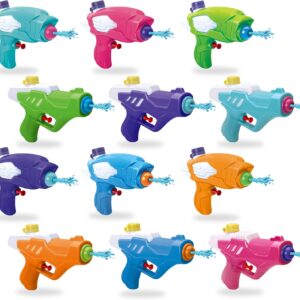 Water Squirt Gun - High Velocity Easy Refill Toy Water Gun - Water Guns for Kids - Water Pistols for Kids - Water Gun Set - Squirt Guns (12, Mix 12 Colors)