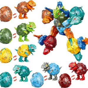 6 in 1 Dinosaur Robots Transformed Toys Set,Toddler Toys for Kids Boys Ages 6 7 8 9 10+,Dinosaur Toys Christmas Birthday Gifts